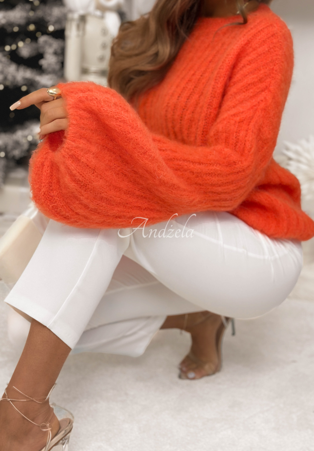 Mohair sweater with wide sleeves Better Than That orange