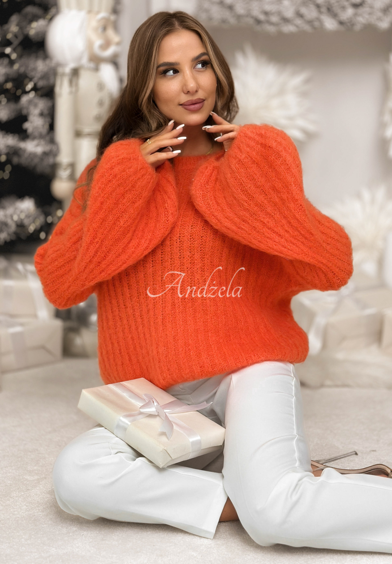 Mohair sweater with wide sleeves Better Than That orange