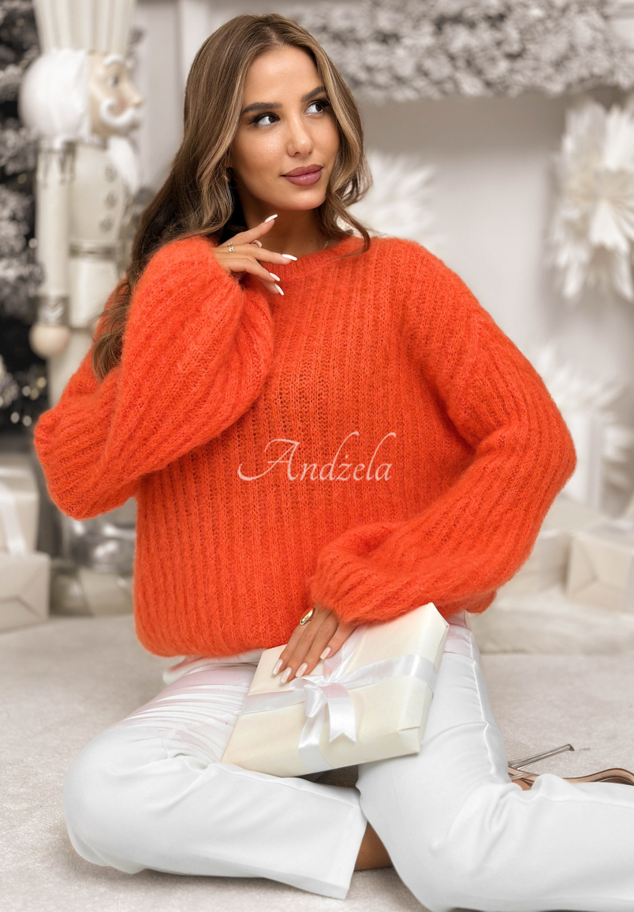 Mohair sweater with wide sleeves Better Than That orange