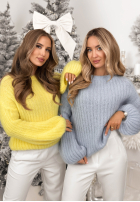 Moherowy sweter z szerokimi rękawami Better Than That błękitny