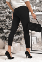 Materiałowe spodnie z paskiem Alone We Can czarne