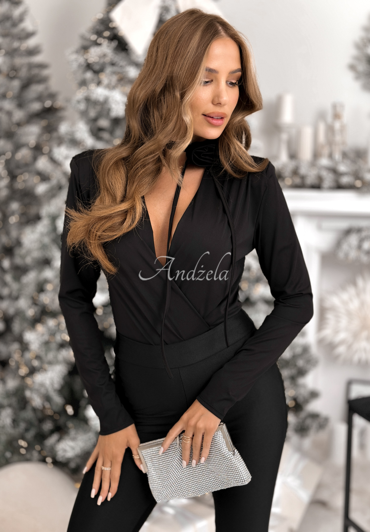 Body with choker with rose Symphony Of Style black