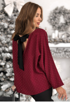 Bluzka z kokardą i kryształkami The Stars Twinkle burgundowa