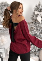 Bluzka z kokardą i kryształkami The Stars Twinkle burgundowa