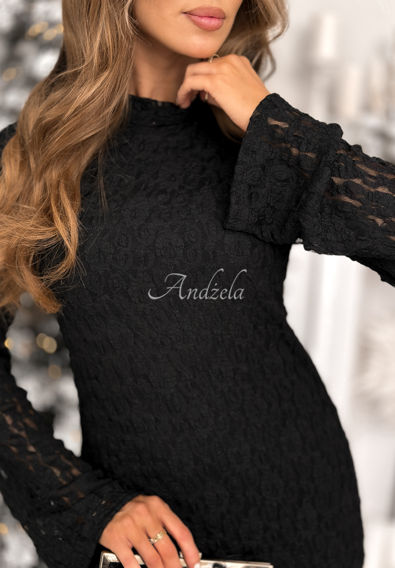 Compliments For Me lace mini dress black