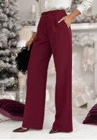 Spodnie z przeszyciami A Minute Ago burgundowe