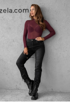 Lekki sweter z golfem z kaszmirem Be The One burgundowy