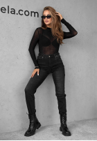 Lekki sweter z golfem z kaszmirem Be The One czarny