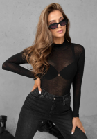 Lekki sweter z golfem z kaszmirem Be The One czarny