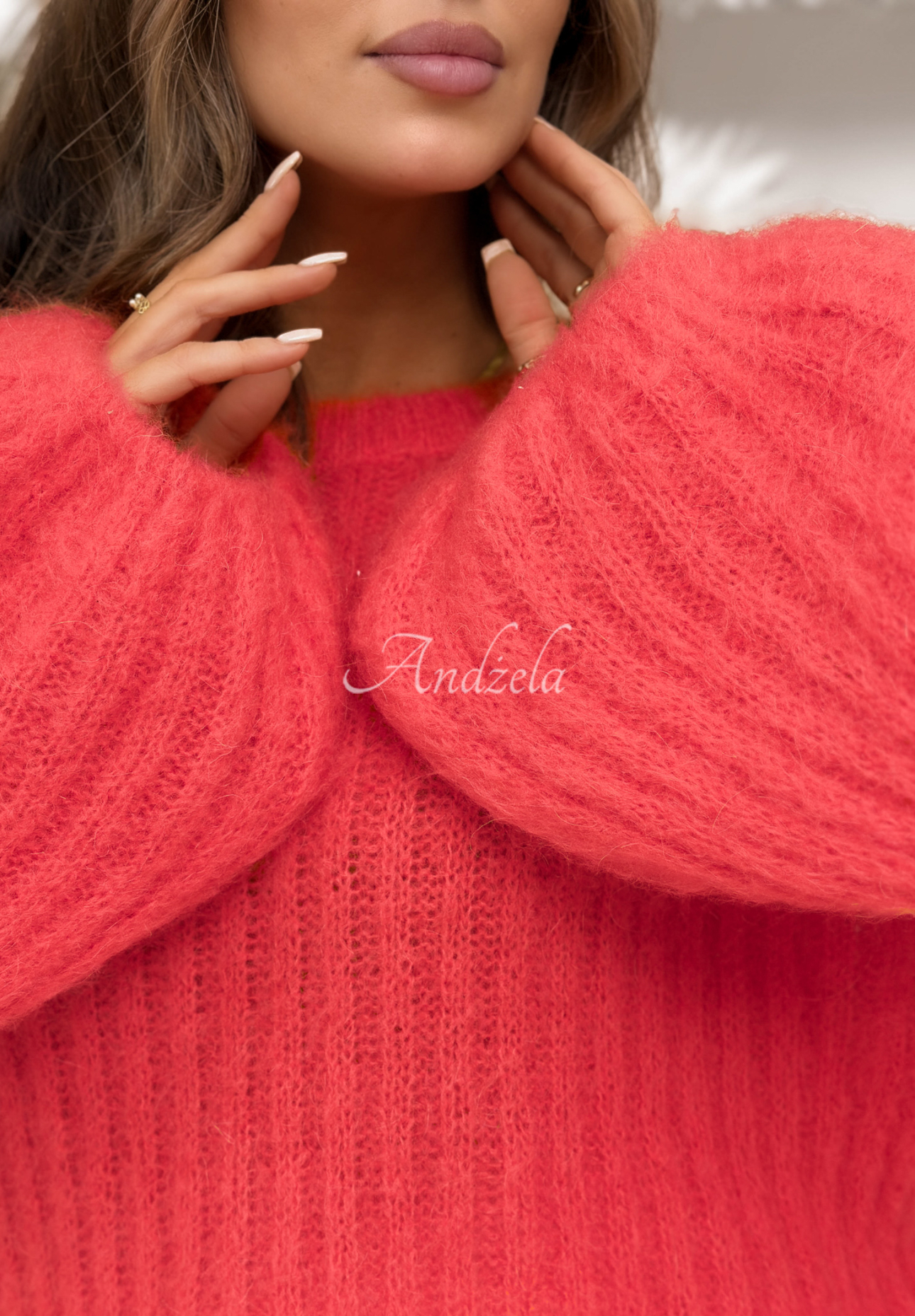 Mohair sweater with wide sleeves Better Than That coral