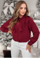 Koszula z falbankami Christmas Wishes burgundowa