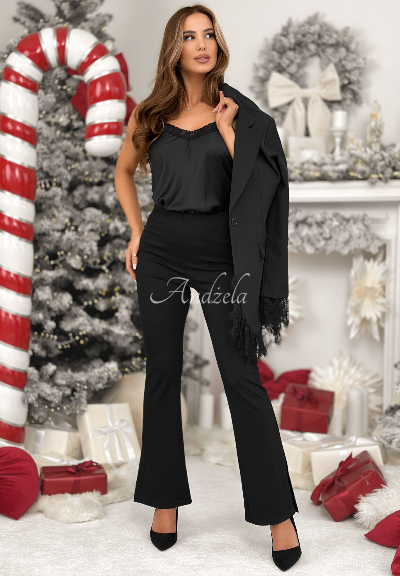 Satin strapless top with lace Unsaid Words black