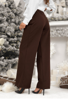 Spodnie z przeszyciami After You Left czekoladowe