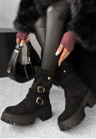 Zamszowe botki z klamerkami Coldest Months czarne