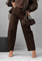 Spodnie jeansowe balloon Say Less czekoladowe