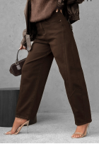 Spodnie jeansowe balloon Say Less czekoladowe