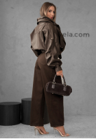 Spodnie jeansowe balloon Say Less czekoladowe