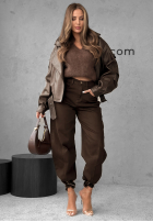 Spodnie jeansowe balloon Say Less czekoladowe