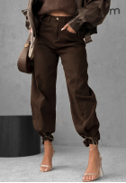 Spodnie jeansowe balloon Say Less czekoladowe