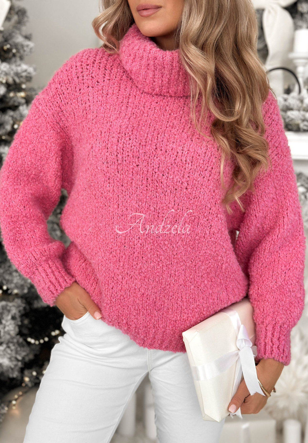 Soft sweater with wool and alpaca Sweet Like Candy pink