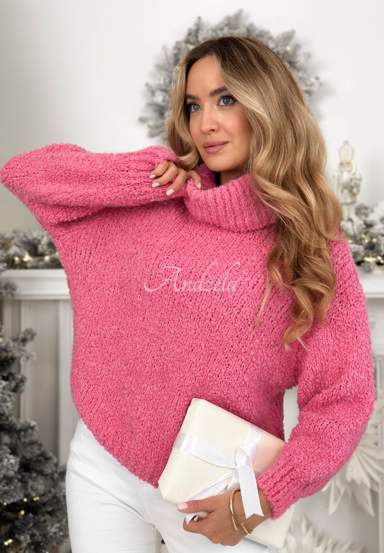 Soft sweater with wool and alpaca Sweet Like Candy pink