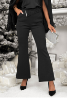 Spodnie dzwony z koronką Lace Edition czarne