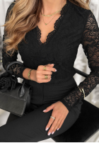 Koronkowa bluzka z dekoltem Your Dearest czarna