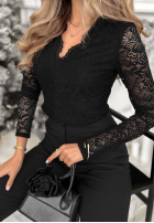 Koronkowa bluzka z dekoltem Your Dearest czarna