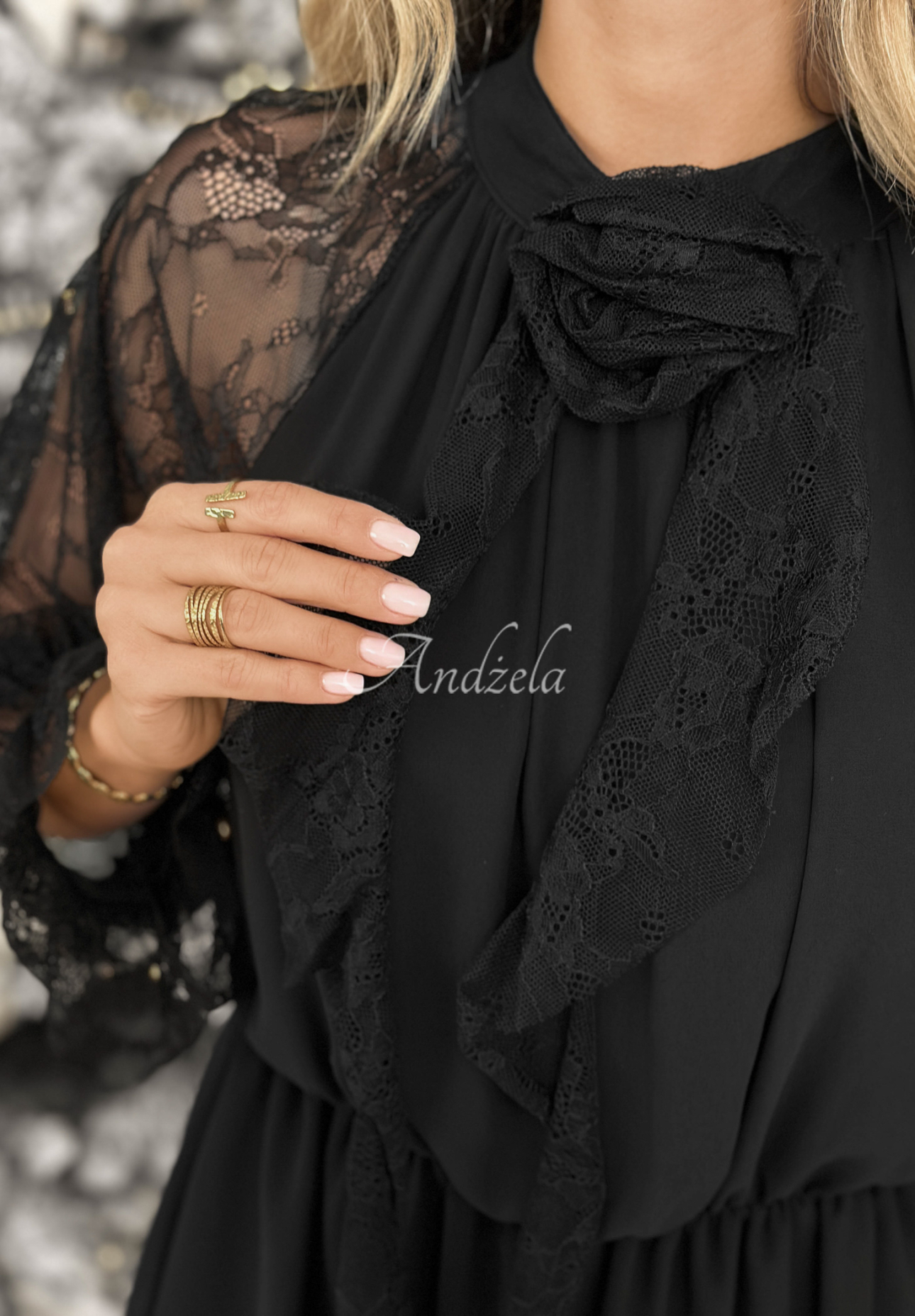 Never Limit lace mini dress black