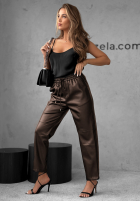 Skórzane spodnie Choosing Myself czekoladowe