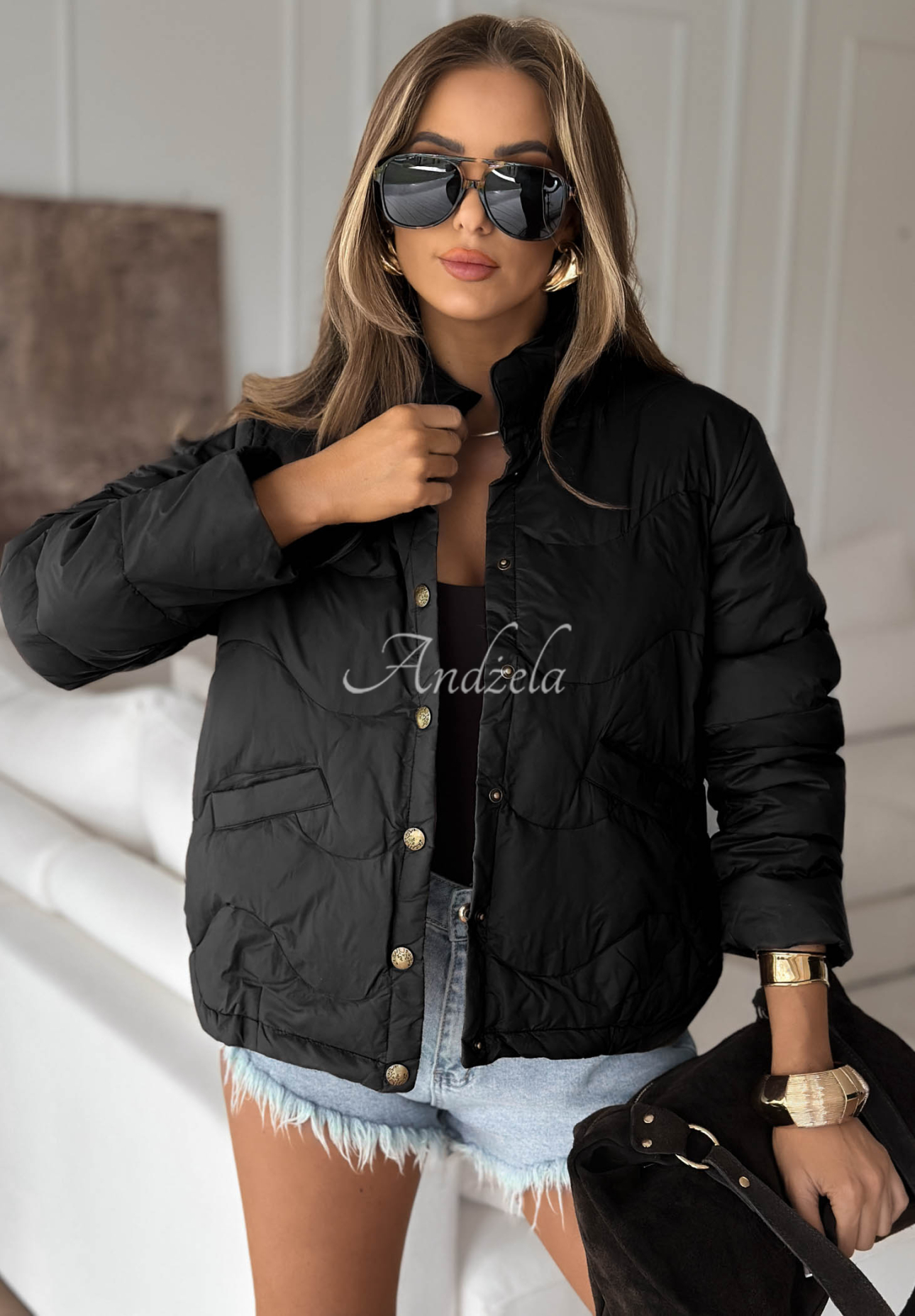 Last Thing short down jacket black