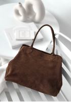 Zamszowa torebka Fully Me czekoladowa