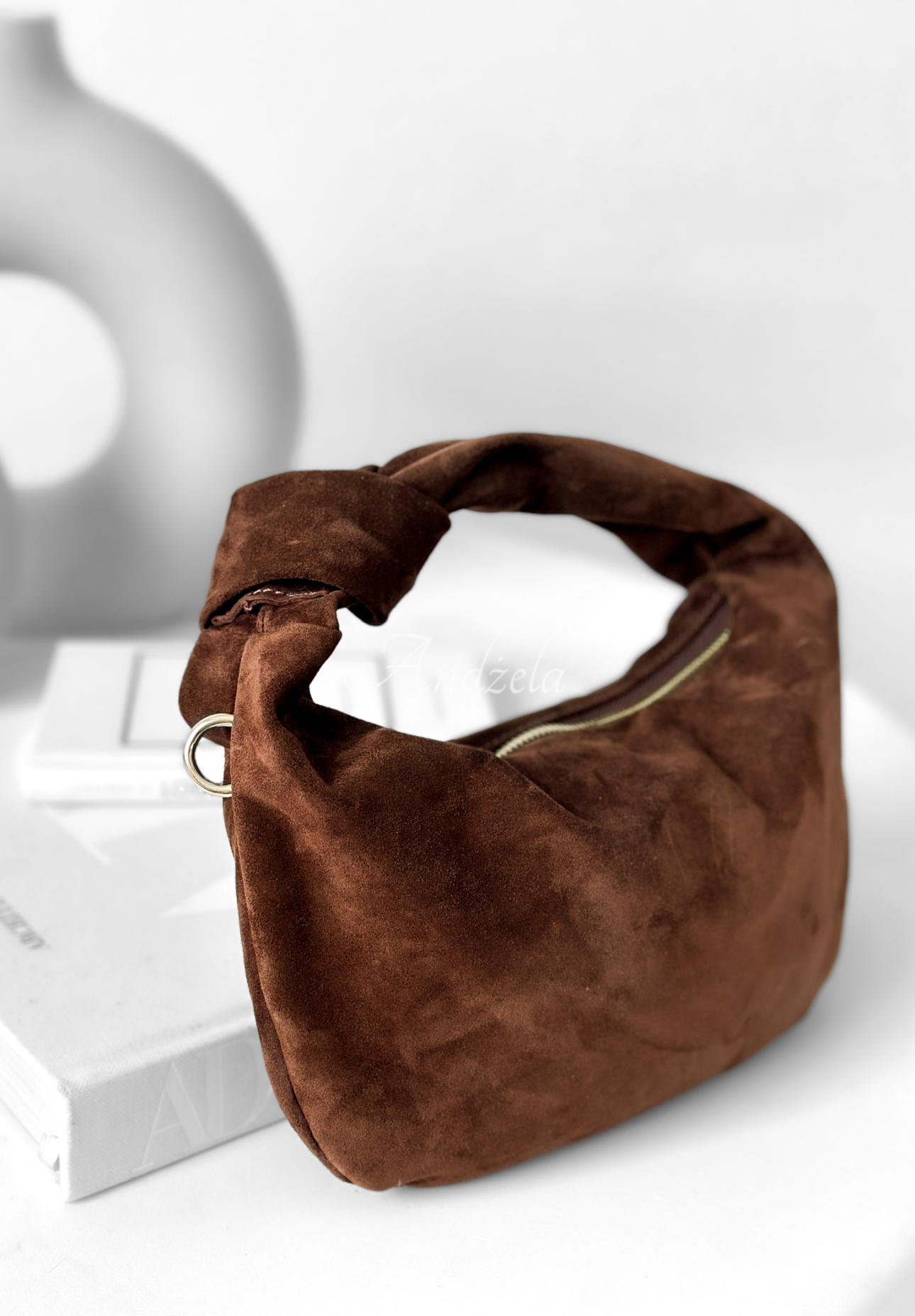 Zamszowa torebka Just Lipstick czekoladowa