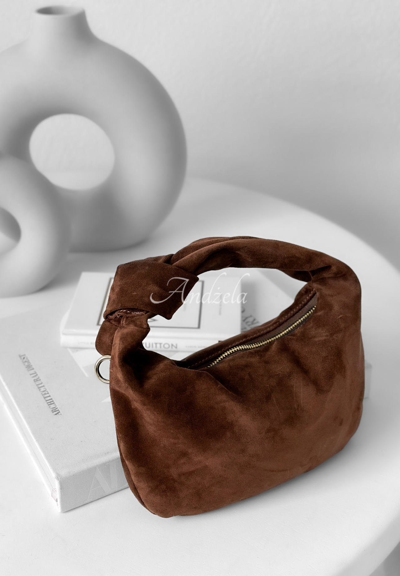 Zamszowa torebka Just Lipstick czekoladowa