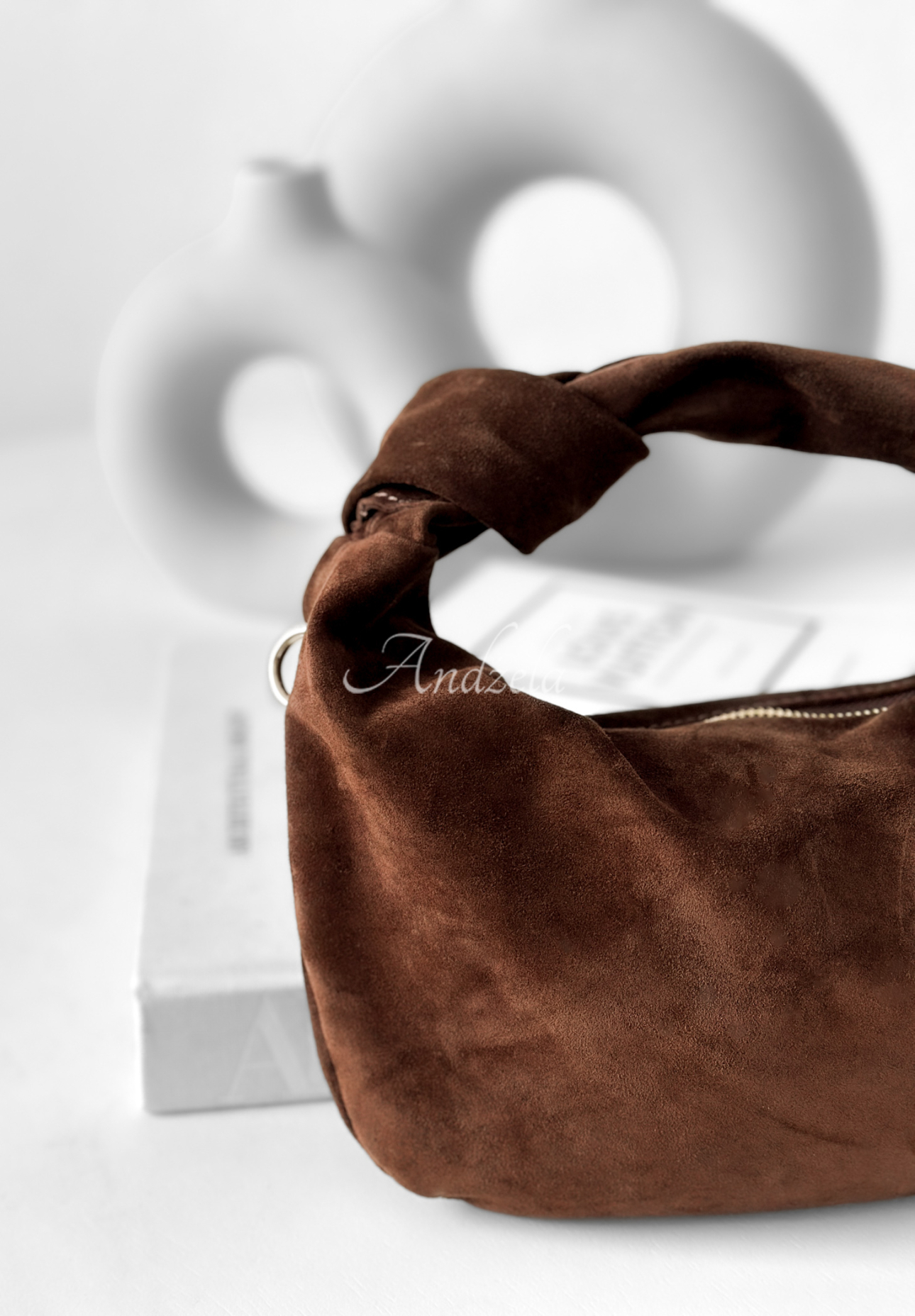 Zamszowa torebka Just Lipstick czekoladowa