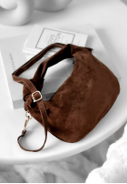 Zamszowa torebka Just Lipstick czekoladowa