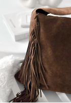 Zamszowa torebka z frędzlami Maybe Next Time czekoladowa