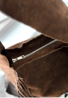 Zamszowa torebka z frędzlami Maybe Next Time czekoladowa