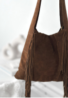 Zamszowa torebka z frędzlami Maybe Next Time czekoladowa