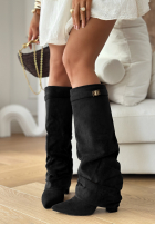 Długie zamszowe kozaki Cartagena czarne