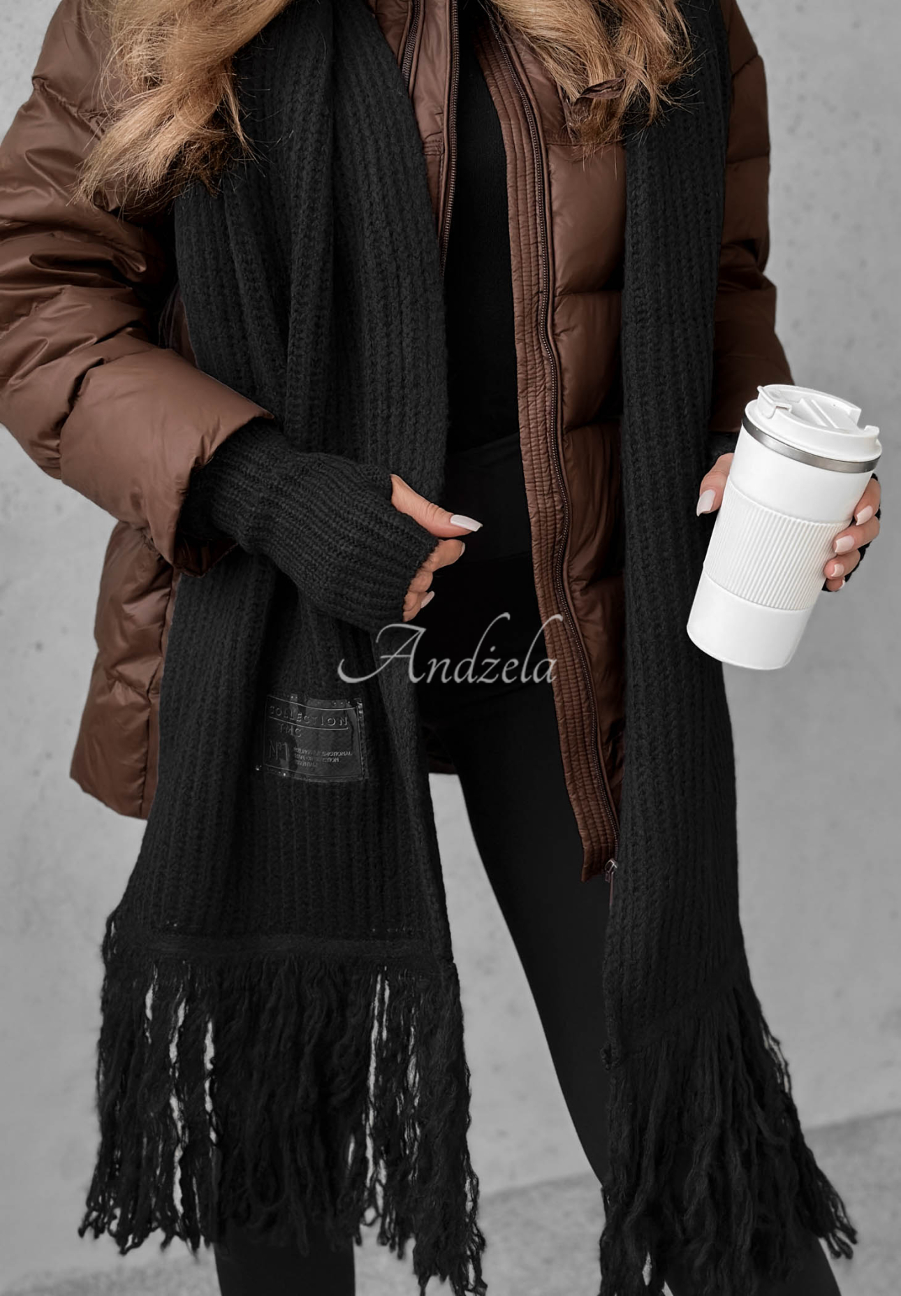 Hat, scarf, gloves set 3in1 December black