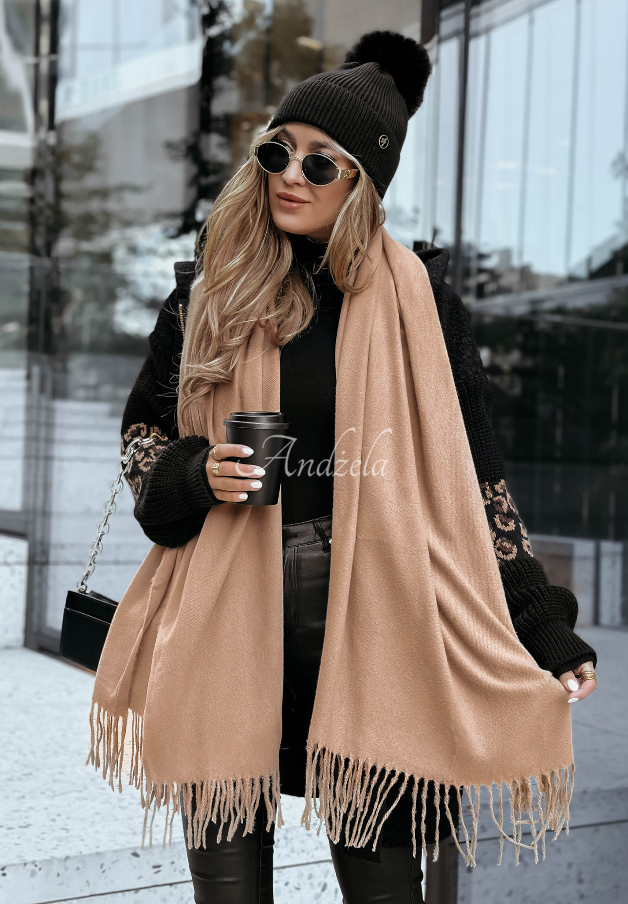 Closer To Heaven fringed scarf beige