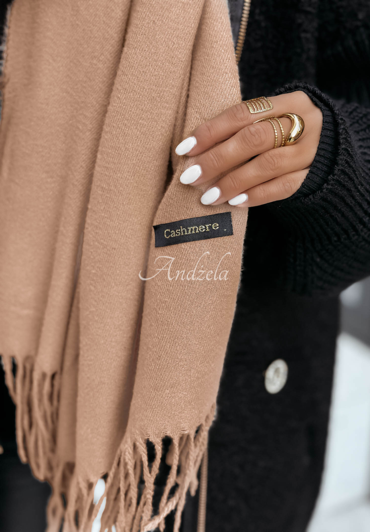 Closer To Heaven fringed scarf beige