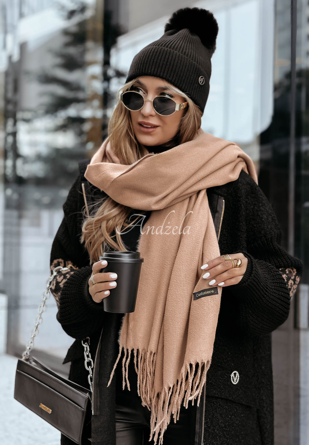 Closer To Heaven fringed scarf beige