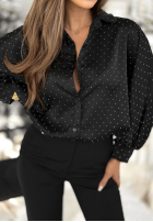 Koszula z kryształkami Crystal Brilliance czarna