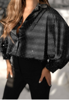 Koszula z kryształkami Crystal Brilliance czarna