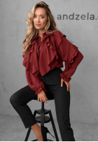 Koszula z falbankami Majestic Dreams burgundowa