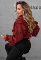 Koszula z falbankami Majestic Dreams burgundowa