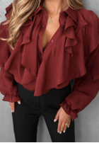 Koszula z falbankami Majestic Dreams burgundowa