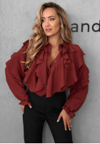 Koszula z falbankami Majestic Dreams burgundowa